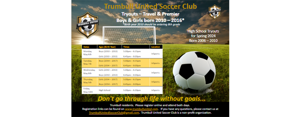 2024-25 Registration - Register for Tryouts - May 6th - 10th